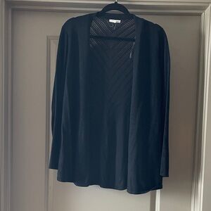 Maurices Black Open Knit V-Neck Sweater